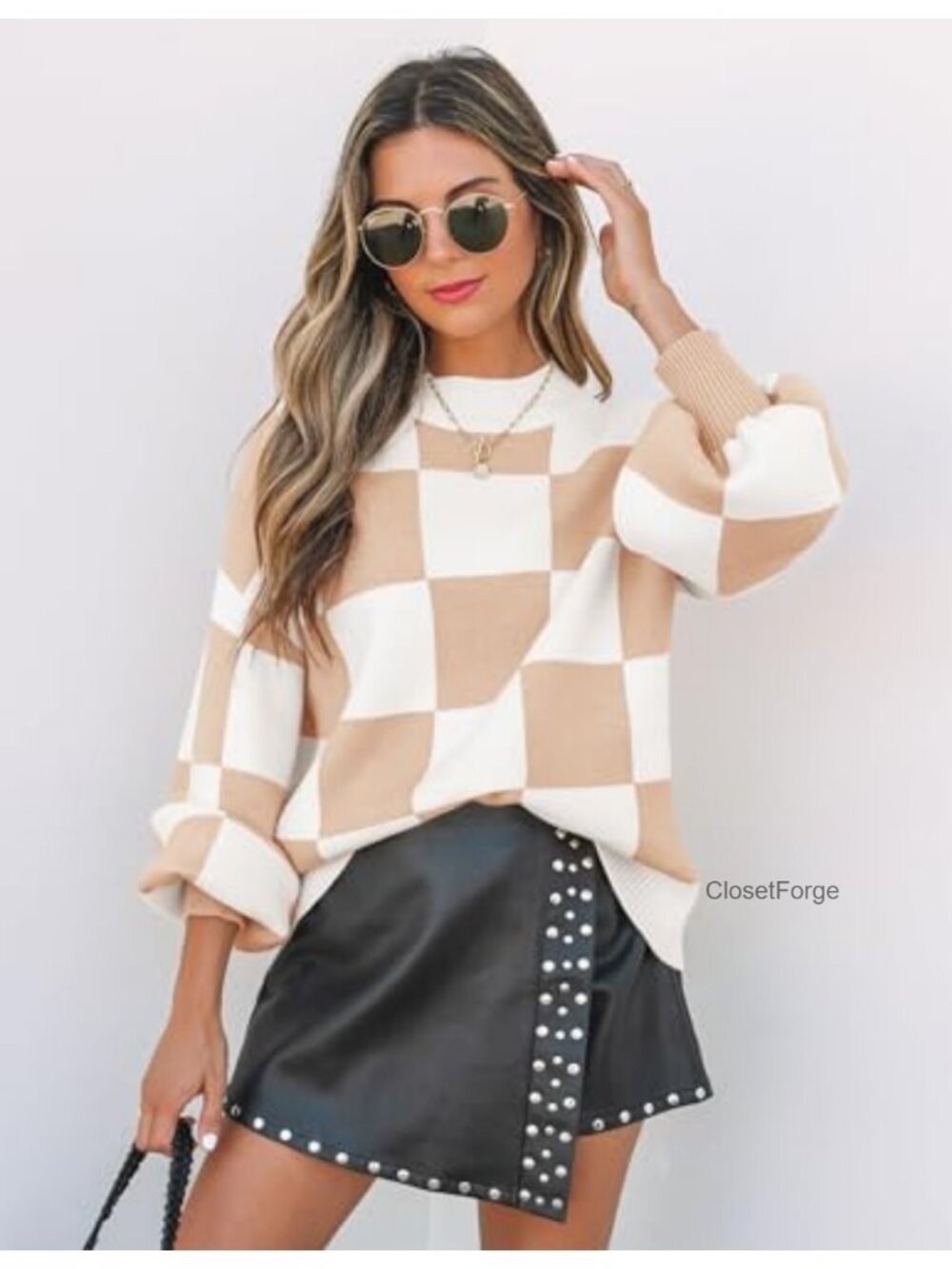 Turtleneck Oversized Knit Pullover Sweater Drop Batwing Sleeves Mock Neck - Picture 5 of 6